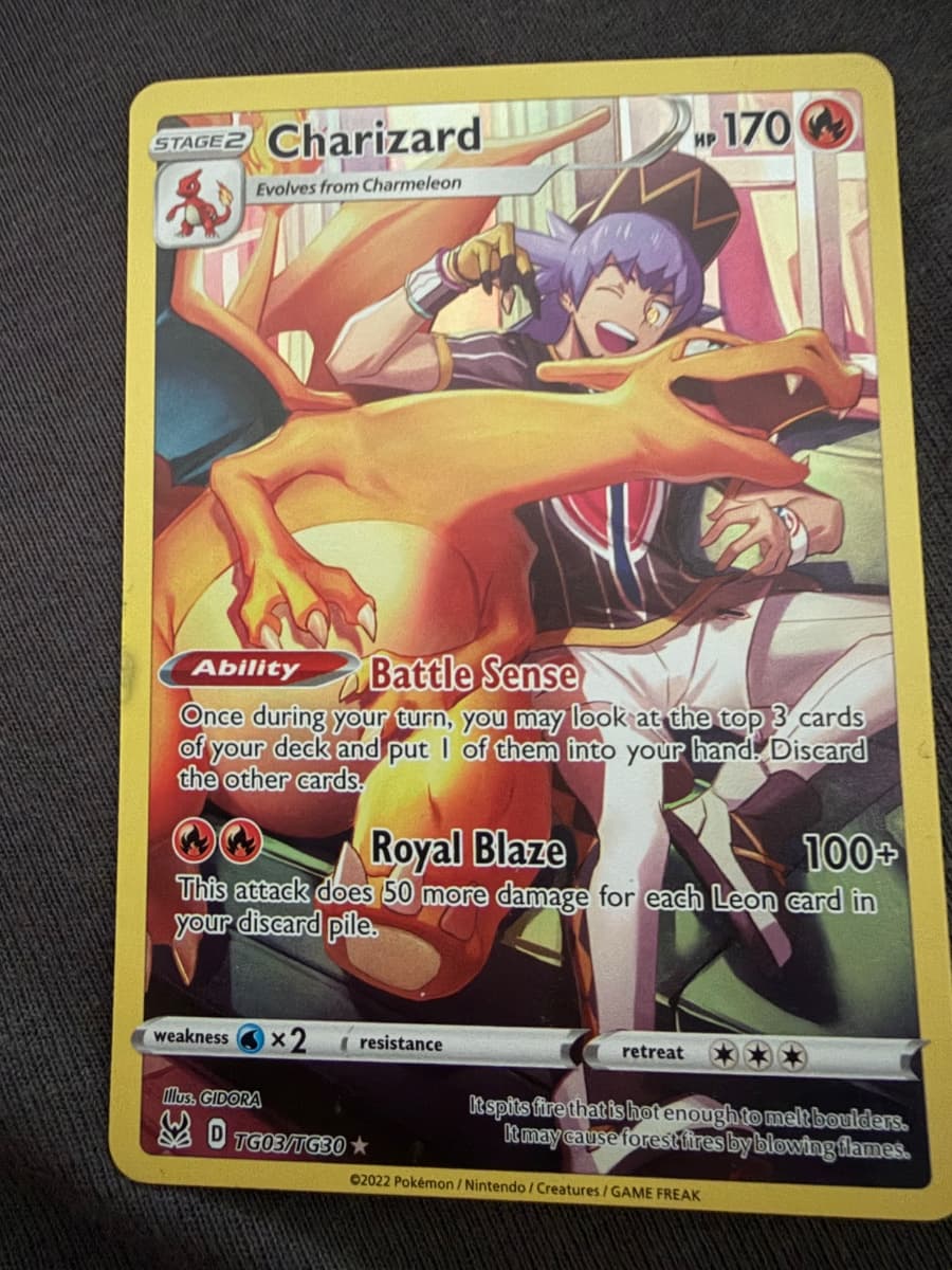 Charizard — Carte #TG03, état Near Mint (visuel provisoire)