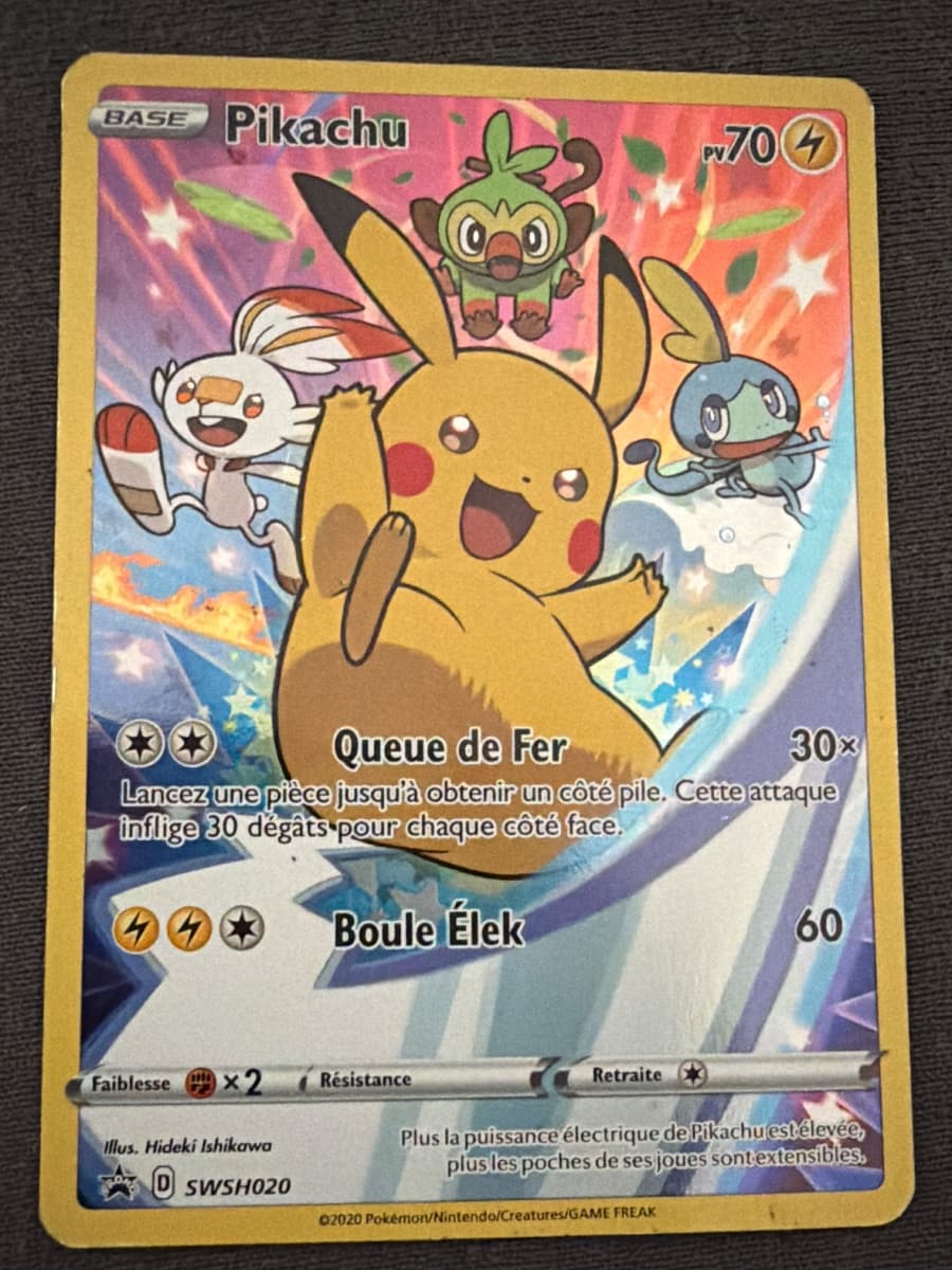 Pikachu — Carte #Swsh020, état Light Played (visuel provisoire)